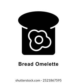 Bread Omelet vetor ícone sólido ilustração estilo. Símbolo no plano de fundo branco EPS 10 Arquivo