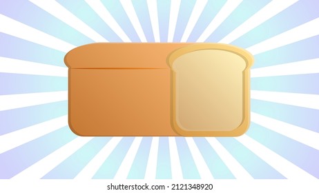 bread on a blue and white background. vector illustration. loaf of bread for food. gluten free food. vegan food. illustration for decorating cafe, restaurant, bakery