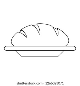 Bread on dish in black and white