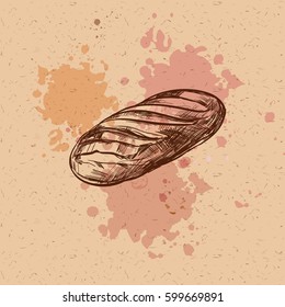 Bread on hand drawn craft paper