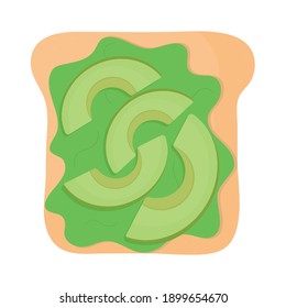 bread with one guacamole and avocados in the top of it vector illustration design