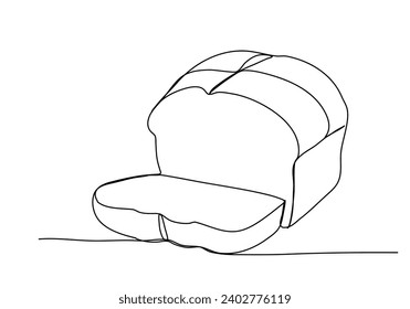 Bread, one line drawing vector illustration.