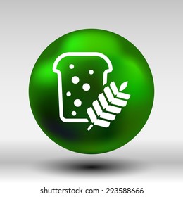 bread ornate design background logo grain meal bun.