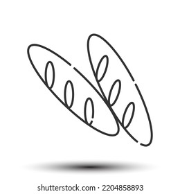 Bread outline icon, food and drink concept 128x128 pixel perfect icon, editable stroke on the white background for website UI media, mobile application, poster design