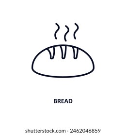 bread outline icon. Thin line icon from agriculture farming and gardening collection. Editable vector isolated on white background