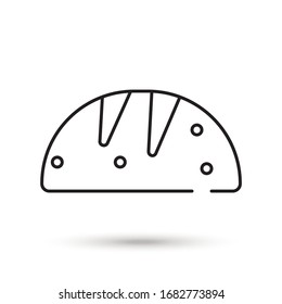 Bread outline. Isolated bread on white background.