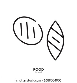 Bread outline. Isolated bread on white background