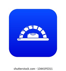 Bread oven icon blue vector isolated on white background