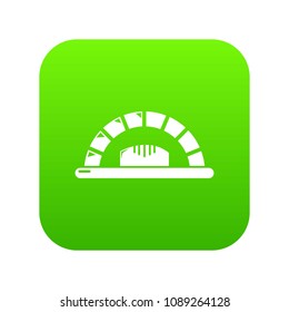 Bread oven icon green vector isolated on white background