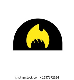 bread in oven logo cocept vector isolated