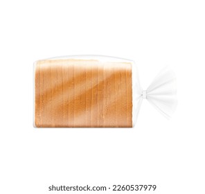 Bread packaging mockup with clip band. Vector illustration isolated on white background ready and simple to use for your design. Mockup will make the presentation look as realistic as possible. EPS10.