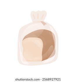 Bread in packaging vector illustration. White bread. Delicious toast. Bakery elements.