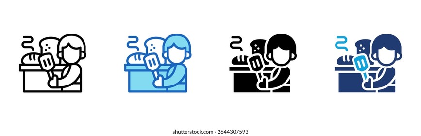 Ícone de Bread Paddle Ilustração de vetor de vários estilos