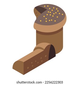 Bread panettone icon isometric vector. Sweet food. Spring meal