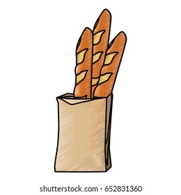 bread in a paper bag loaf baguette