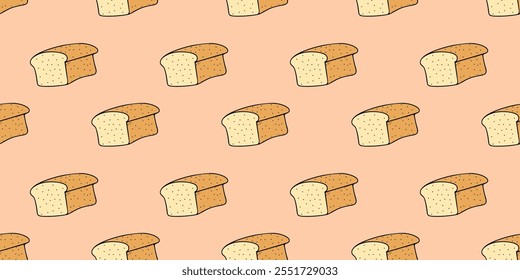 Bread and pastries background. Seamless pattern with hand drawn bakery products. Design web site, packing, textile, fabric. Isolated on white background. Vector illustration
Vector Formats