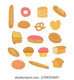 Bread and Pastries Illustration Collection 