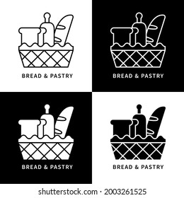 Bread And Pastry Icon. Bakery Business Logo. Baked And Cooking Equipment Vector Symbol