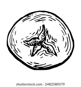 Bread or pastry vector illustration in hand drawn sketch. Engraving element of wheat product for bakery shop.