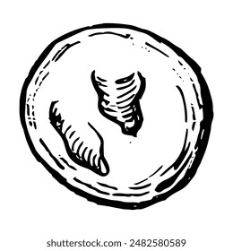 Bread or pastry vector illustration in hand drawn sketch. Engraving element of wheat product for bakery shop.