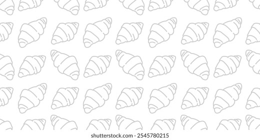 Plano de fundo padrão do pão. plano de fundo padrão do croissant doodle. plano de fundo padrão sem emenda do pão. padrão do tema da padaria. plano de fundo do croissant.