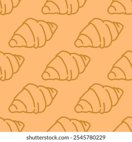 Bread pattern background. doodle croissant pattern background. bread seamless pattern background. bakery theme pattern. croissant background.