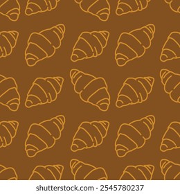 Bread pattern background. doodle croissant pattern background. bread seamless pattern background. bakery theme pattern. croissant background.