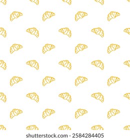 Bread pattern background. doodle croissant pattern background. bread seamless pattern background. bakery theme pattern.