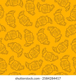 Bread pattern background. doodle croissant pattern background. bread seamless pattern background. bakery theme pattern.