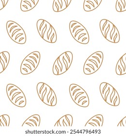 Bread pattern background. seamless pattern of bread. bakery theme pattern. seamless pattern with breads. vintage bread illustration.