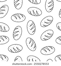 Bread pattern background. seamless pattern of bread. bakery theme pattern. seamless pattern with breads. bread illustration.