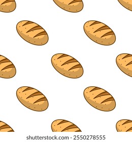 Bread pattern background. seamless pattern of bread. bakery theme pattern. seamless pattern with breads. bread illustration.