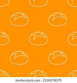 Bread pattern background. seamless pattern of bread. bakery theme pattern. seamless pattern with breads. bread illustration.