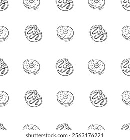 bread pattern. bakery seamless pattern. doodle bread seamless pattern. doodle bakery background