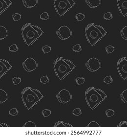 bread pattern. bakery seamless pattern. doodle bread seamless pattern. doodle bakery background
