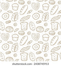 Bread pattern , loaves, pies, Easter, verguns, vector illustration