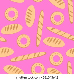 Bread pattern seamless pink