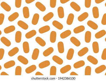 Bread pattern wallpaper. Bread on white background. 