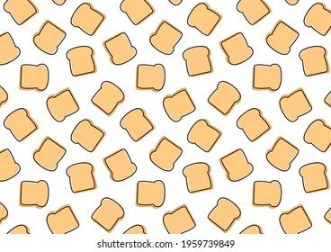 Bread pattern wallpaper. Bread vector on white background.