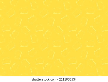 Bread Pattern Wallpaper. Bread Vector On Yellow Background.