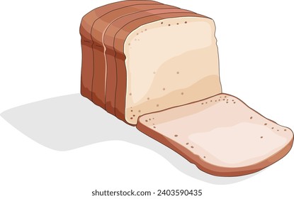 Bread pieces isolated on white background