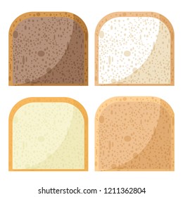 Bread pieces whole wheat bread, rye bread and  yeast bread. Creative backdrop for web and print decoration . Vecor iilustration . 