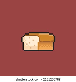 a bread in pixel style