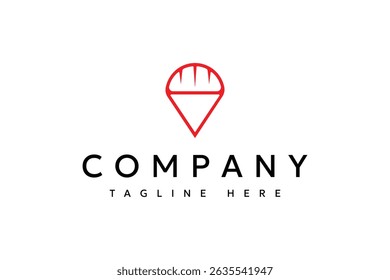 bread and point maps logo. suitable for business bakery ,cake and restaurant