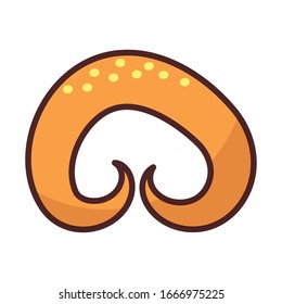 bread pretzel on white background vector illustration design