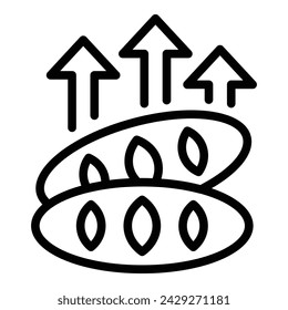 Los precios del pan aumentan el vector de contorno del icono. La pobreza agrícola colapsa. Dilema mundial del hambre