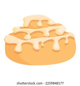 Bread roll bun icon cartoon vector. Pastry food. Sweet bakery