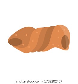 bread roll with chocolate menu bakery food product vector illustration flat style icon