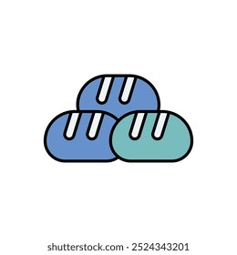 Bread Roll icon isolated on a white background. Vector illustration.