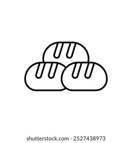 Bread Roll icon isolated on a white background. Vector illustration.